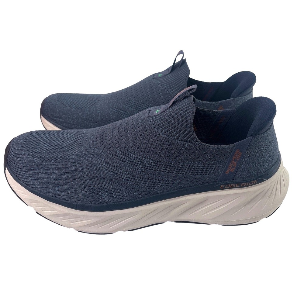 Skechers Slip-ins Edgeride Navy Orange Mens 10.5 Relaxed Fit Sneakers 232839